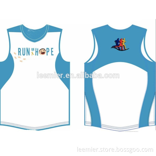 Custom sublimation printing dry fit fabric sports singlet